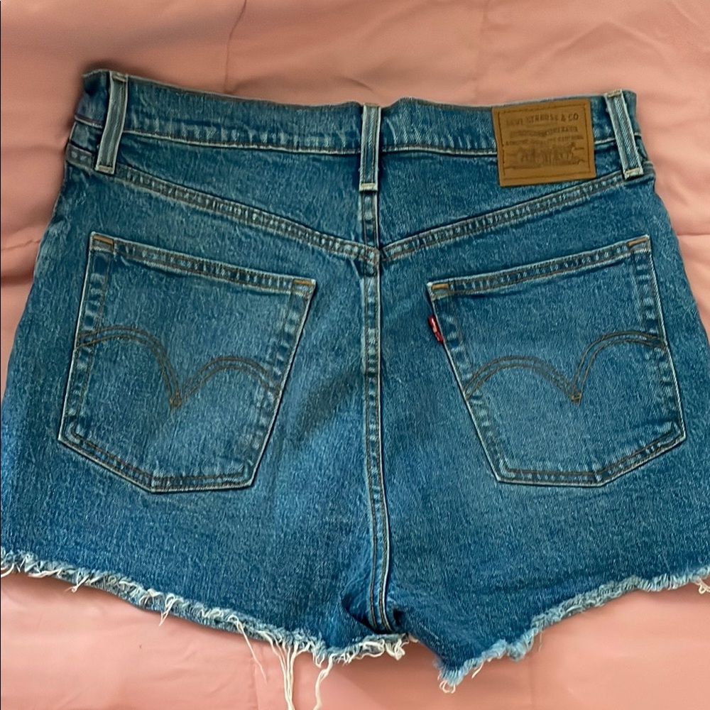 Levi's Blue Jean Shorts Ribcage Distressed Cut-Off Style